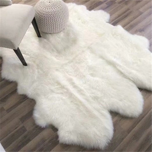 Tapis blanc en polyester, poils longs, fausse fourrure de mouton, pour canapé - Product Image 3