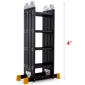 4.7M 15.5ft nhôm đa năng thang <span class=keywords><strong>telescoping</strong></span> gấp nền tảng mở rộng màu đen với hai nền tảng làm việc - Product Image 2