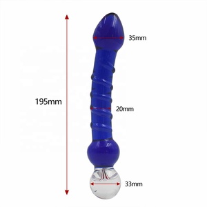 Hot <span class=keywords><strong>Vagina</strong></span> g-<span class=keywords><strong>spot</strong></span> masturbasi kaca berlian biru mainan seks Femme seks Anal Plug Butt untuk pria