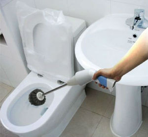 2 in 1 automatic Electric toilet cleaner brush, Rechargeable batttory powered toilet and bathroom use scrubbing brush