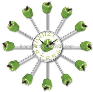 T6826 sáng tạo bánh Pizza Mô hình nhà bếp Đồng hồ kim loại lớn trang trí nội thất thành phố dao kéo nghệ thuật hiện đại đồng hồ treo tường tường Relojes horloge - Product Image 6