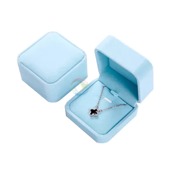 Necklace Gift Box Wholesale Custom Logo Necklace Gift Packing Velvet Jewelry Boxes