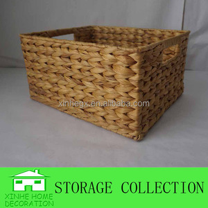 XH <strong>Rectangular</strong> Handwoven Water Hyacinth <strong>Storage</strong> <strong>Basket</strong> - Product Image 2