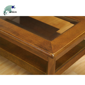 Design moderno di lusso lobby tavolino bianco tavolino da tè <span class=keywords><strong>in</strong></span> legno con piano <span class=keywords><strong>in</strong></span> <span class=keywords><strong>vetro</strong></span> <span class=keywords><strong>tavolo</strong></span> centrale per hall - Product Image 5