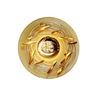 Lampada da Parete Minimalista Grande in Rame Ottone Rotonda, Elegante Illuminazione di Lusso per Villa, Camera da Letto, Hotel, <span class=keywords><strong>Sala</strong></span> - Product Image 1