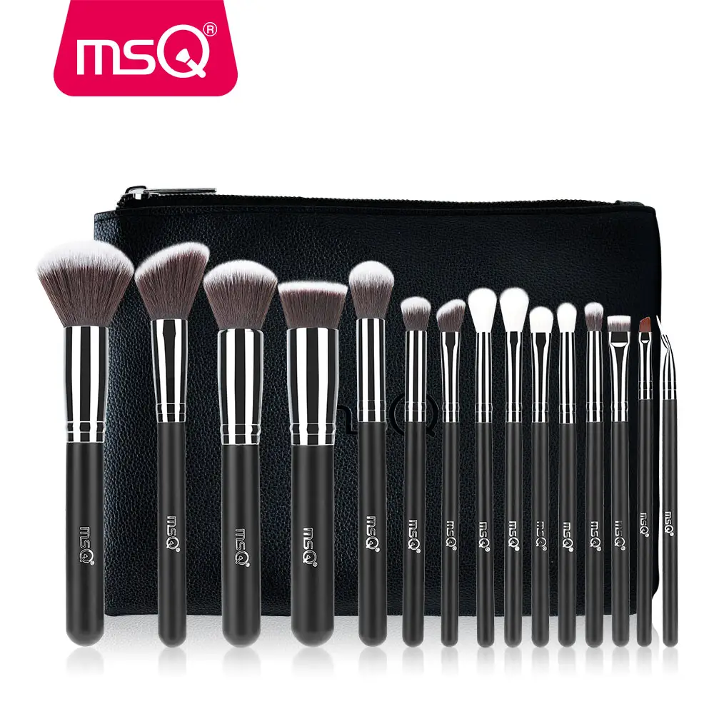 MSQ 15pcs maquillaje Pincéis de Maquiagem Cabelo Sintético Conjunto Private Label Compo Escovas Pincel de Maquiagem Atacado