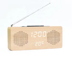 EMAF Manufacturer Portable LED digital fm radio alarm clock time setting memory day temperature display digital led clock