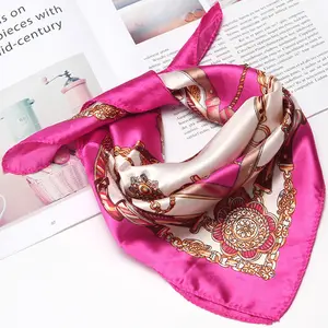 Foulard carré en satin et polyester pour femme, hijab, sensation de soie, pour dames, nouvelle collection