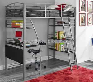Cheap Modern School Dormitory Bedroom Furniture Metal <strong>Adult</strong> <strong>Loft</strong> <strong>Bed</strong> With Desk for Kids - Product Image 2