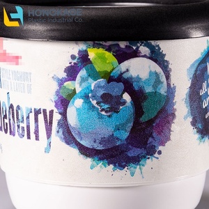 Venta al <span class=keywords><strong>por</strong></span> mayor eco duradera Impresión de logotipo personalizado desechable IML <span class=keywords><strong>ronda</strong></span> 180g pp de yogurt yogur contenedor de plástico taza de yogur con tapa - Product Image 6
