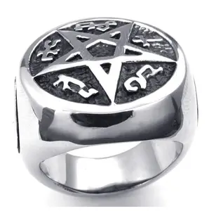 Gold ,black ,silver ,Star of david muslim finger ring for man