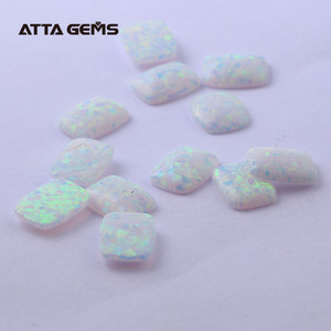 Creado opal cut 7x9mm 17B rojizo blanco TIPOS <span class=keywords><strong>DE</strong></span> suelta piedras <span class=keywords><strong>de</strong></span> ópalo color piedra - Product Image 2