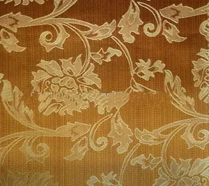 Luxury english furniture coated textile woven gold jacquard curtain fabric