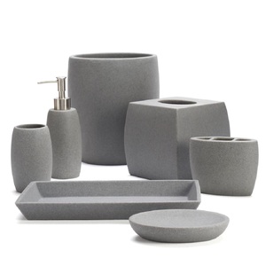 Luxury Customized Resin Home and Hotel <strong>Natural</strong> <strong>Stone</strong> Bath <strong>Bathroom</strong> <strong>Accessories</strong> Set