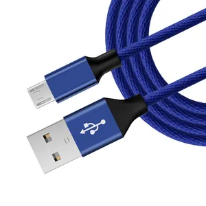 Wholesale V8 USB A 2.0 Red Oem Nylon編組Metal High Speed Quality Heavy Duty White Micro Usb Cable