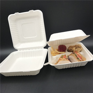 Caja de Cartón para Llevar de 9 Pulgadas, 100 Unidades, Biodegradable, Desechable, Apta para Microondas, Contenedor de Alimentos de Pulpa de Caña de Azúcar - Product Image 2