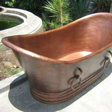 CB011 Bañera de spa de interior independiente de cobre con accesorios de drenaje para remojo Tipo de producto Bañeras y jacuzzis - Product Image 1