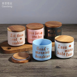 Da tè in <span class=keywords><strong>ceramica</strong></span> scatola metallica di <span class=keywords><strong>ceramica</strong></span> barattolo di archiviazione con coperchio di bambù cibo vaso di <span class=keywords><strong>set</strong></span> da cucina - Product Image 2