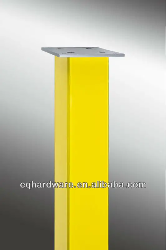 高- エンド高光沢反射黄色クリスタルガラステーブルの脚