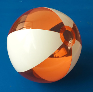 40cm Weiß + Orange Aufblasbarer Wasserball - Product Image 4