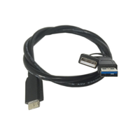Adaptateur de câble de données HDD à double USB3.0 AM vers Micro USB3.0 B femelle en forme de Y pour disque dur