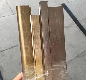 Wahou !! Revêtement en poudre, profil de rail de placard en aluminium couleur chêne, profil en aluminium décoratif finition bois anodisé brossé - Product Image 1