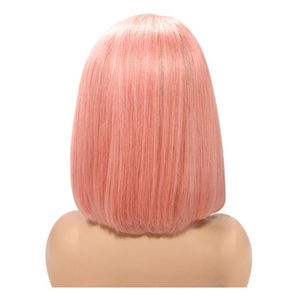 Perruque Bob lace front wig 613 péruvienne naturelle — ali queen, cheveux vierges, couleur rose orange bleu rouge 100% blond, 613, en stock, vente en gros - Product Image 2