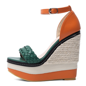 WETKISS OEM Scarpe Da <span class=keywords><strong>Donna</strong></span> Nuova Estate 2019 di Paglia <span class=keywords><strong>Espadrillas</strong></span> <span class=keywords><strong>Sandali</strong></span> Della Focaccina <span class=keywords><strong>Sandali</strong></span> Delle Signore <span class=keywords><strong>Sandali</strong></span> Con Zeppa A Buon Mercato All'ingrosso - Product Image 2