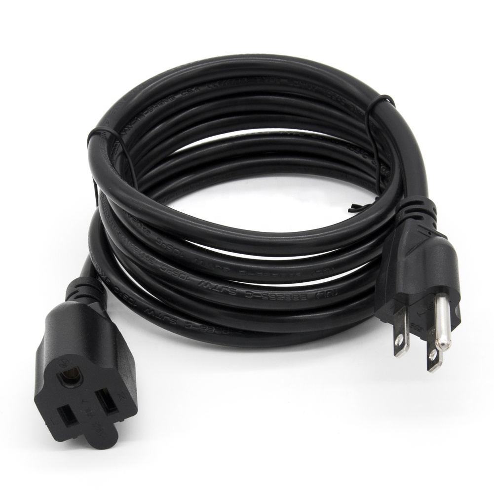 3 Зубья Удлинительный Шнур США AC 3-контактный Мужской и Женский силовой кабель SPT3 18AWG 10A/125V