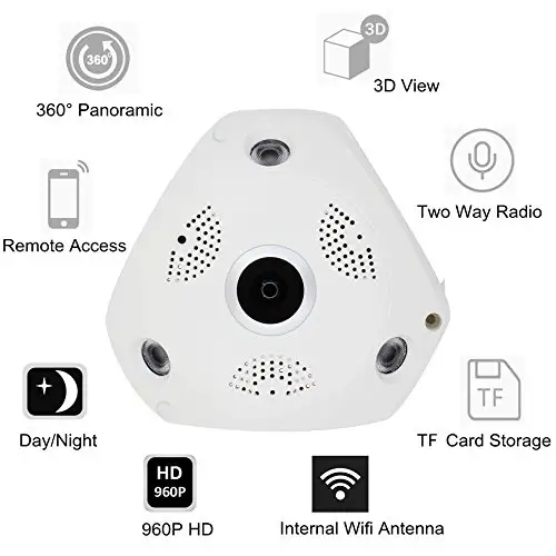 Панорамная Беспроводная IP-камера 3D 360, 960P, камера видеонаблюдения для умного дома