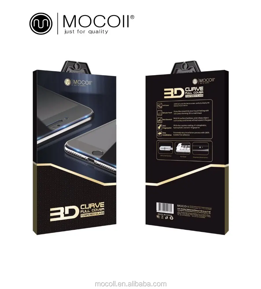 Mocollฟิล์มใหม่ผลิตภัณฑ์ 3D Full Cover 9Hกระจกนิรภัยป้องกันหน้าจอสำหรับiPhone X/8/8 Plus