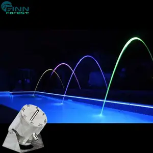 Garden pool laminar water jet fountain with 3w RGB stainless steel lights