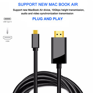 Điện Thoại Di Động Để TV Và Máy Tính Tốc Độ Cao 4K Độ Nét Cao <span class=keywords><strong>USB</strong></span> 3.1 Loại C Để <span class=keywords><strong>HDMI</strong></span> Chuyển Đổi Adapter Cable Cho Máy Tính Xách Tay 1.8M - Product Image 6