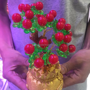 Calcedonia piedra preciosa <span class=keywords><strong>cristal</strong></span> de cuarzo <span class=keywords><strong>bonsai</strong></span> suerte árbol para la decoración del hogar - Product Image 4