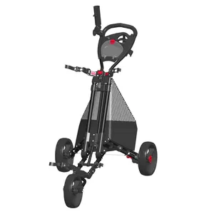 Chariot de golf Push à trois <span class=keywords><strong>roues</strong></span> support de carte de score facile à plier avec sac de rangement pour support de téléphone portable - Product Image 1