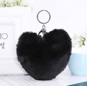 <span class=keywords><strong>Porte</strong></span>-clés promotionnel en <span class=keywords><strong>peluche</strong></span> HEART pour accessoires de voiture Vente en gros - Product Image 3