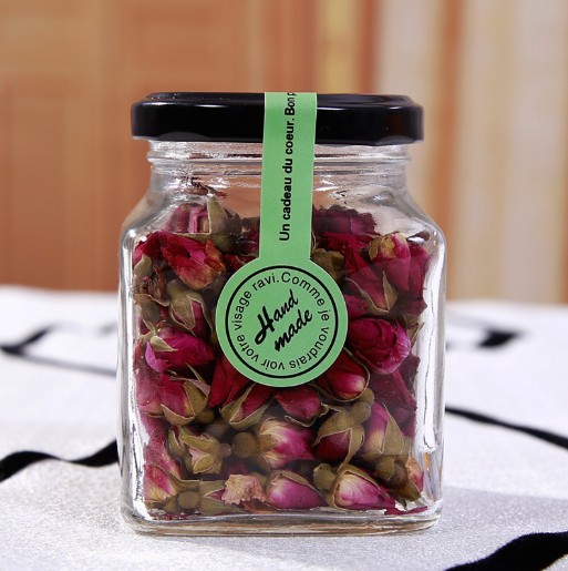 Clear empty food storage glass jar polygon glass jar with screw lid square glass food jar