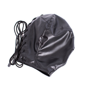 SM Bondage Fetish Mask Hood stringere traspirante naso aperto copricapo erotico maschera Cosplay giocattoli del sesso per le coppie - Product Image 6