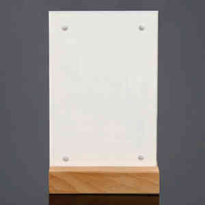 Quảng cáo rõ ràng Acrylic giữ dấu hiệu với gỗ sồi cơ sở Acrylic Bảng số dấu hiệu đứng đám cưới bằng gỗ cơ sở hiển thị đứng - Product Image 5