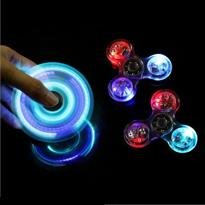 Glow In The Dark 3 Modes Licht Up Edc Hand Spinner Crystal Led Licht Fidget Spinner