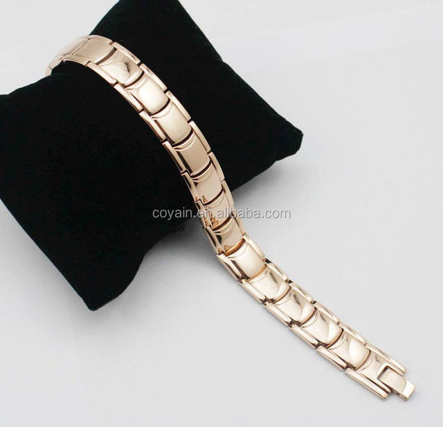 Rose Gold Plating Magnetic Bracelets Negative Ions Balance Germanium Infrared Ray Chain Bracelet Charm