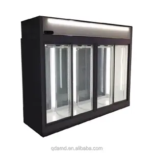 Merchandiser upright display cooler with back & front open glass door