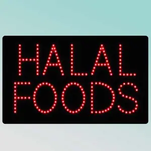 CE RoHS 60X30X2.5cm open closed HALAL FOODS led lighting sign board