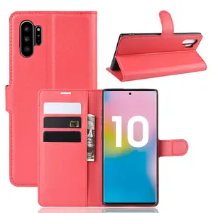三星Note 10 Pro的PU皮革手机壳三星Note 10 Pro翻盖钱包盖