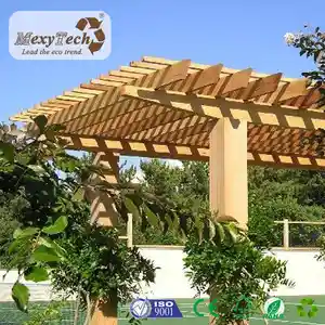 Ahşap plastik kompozit malzeme açık modern balkon pergola