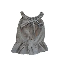 नई शैली डिजाइन गर्मियों में बच्चों के कपड़ों की थोक ग्रे मुलायम सनी कपास बेबी लड़कियों के लिए ड्रेस