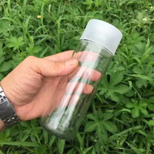 Круглая прозрачная стеклянная бутылка с пластиковой закручивающейся крышкой, 11 унций, 300 мл, 30cl