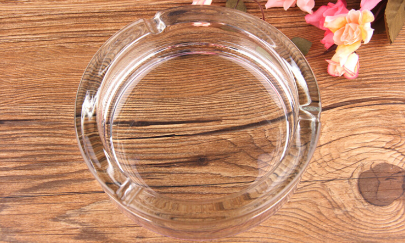 Haonai Round Clear Glass Cigarette Cigar Ashtray - Set of 4(Diameter 16/12.4/10.7/9cm)