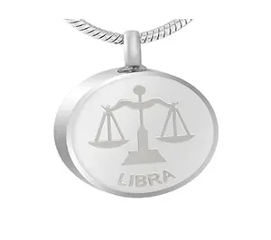 Zodiac Birth Sign Collection Cremation Urn Ashes Pendant memorial Stainless Steel Unisex