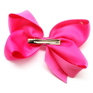 Barrette à cheveux faite à la main de style europé<span class=keywords><strong>en</strong></span>-américain avec ruban gros-grain uni et strass pour enfants - Couleurs personnalisables - Product Image 3